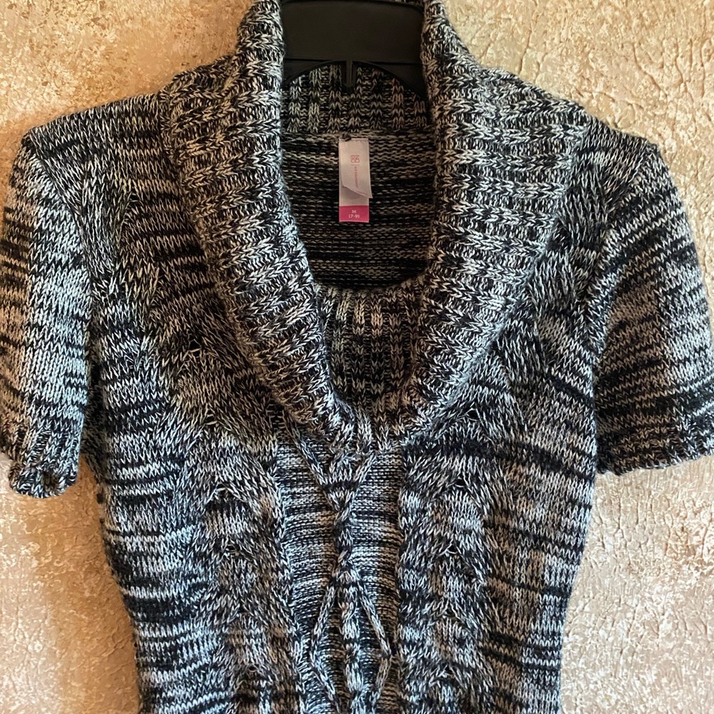 Black and White Textured Sweater